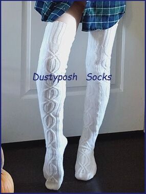 Cozy Cable Knit Thigh High Socks Over Knee Boot Cozy Cute Warm Lingerie Gift Y2K